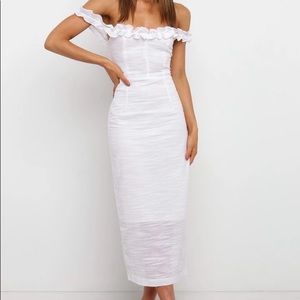 White Midi off Shoulder dress